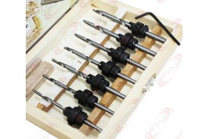 22pc Professional Countersink Drill Bit Set W/ Wood Box Counter Tools Sink